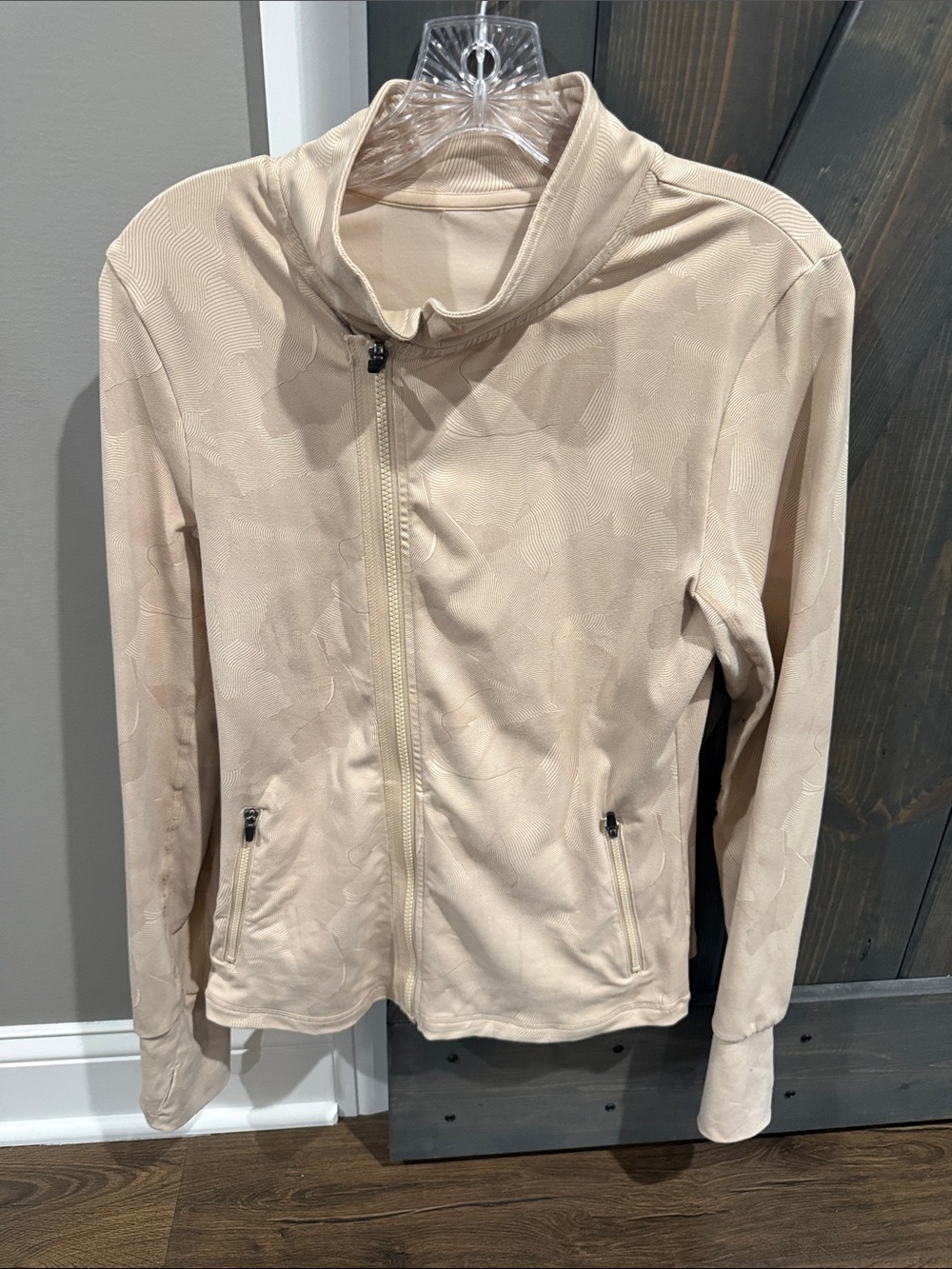 ZYIA Light Beige Zip-Up Utility Jacket